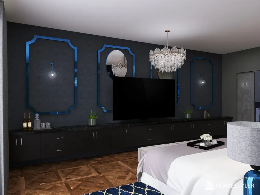 Sypialnia główa 3d design renderings