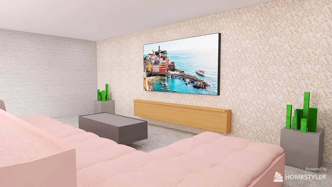one model challenge-living room 3d design renderings