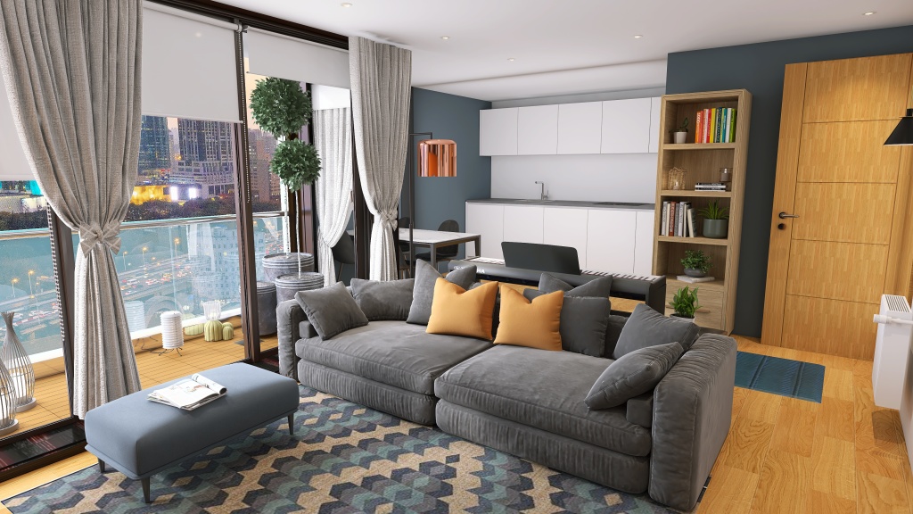 Michelle's London flat 3d design renderings