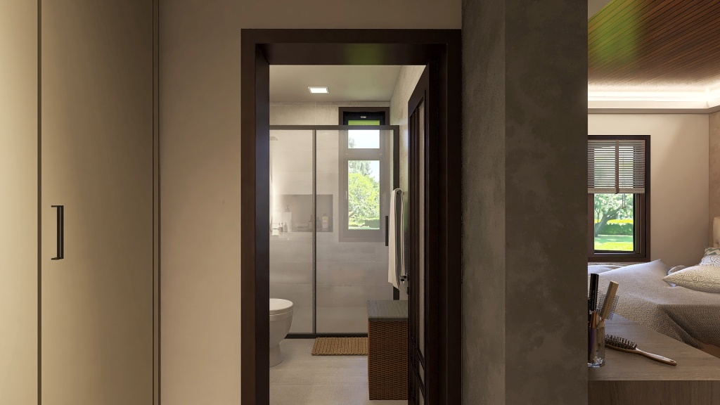Modern Black Green Main Bedroom 4 - Closet 3d design renderings