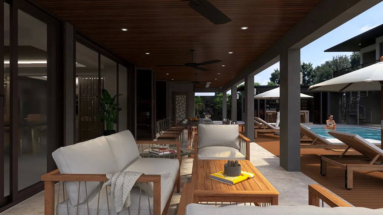 Modern Black Green LivingRoom 3d design renderings