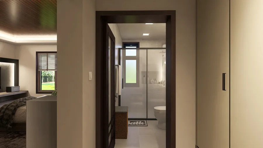 Modern Black Green Main Bedroom 1 - Closet 3d design renderings