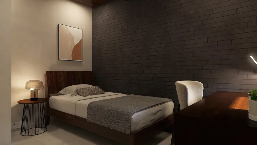 Modern Black Green Driver's Room 3d design renderings