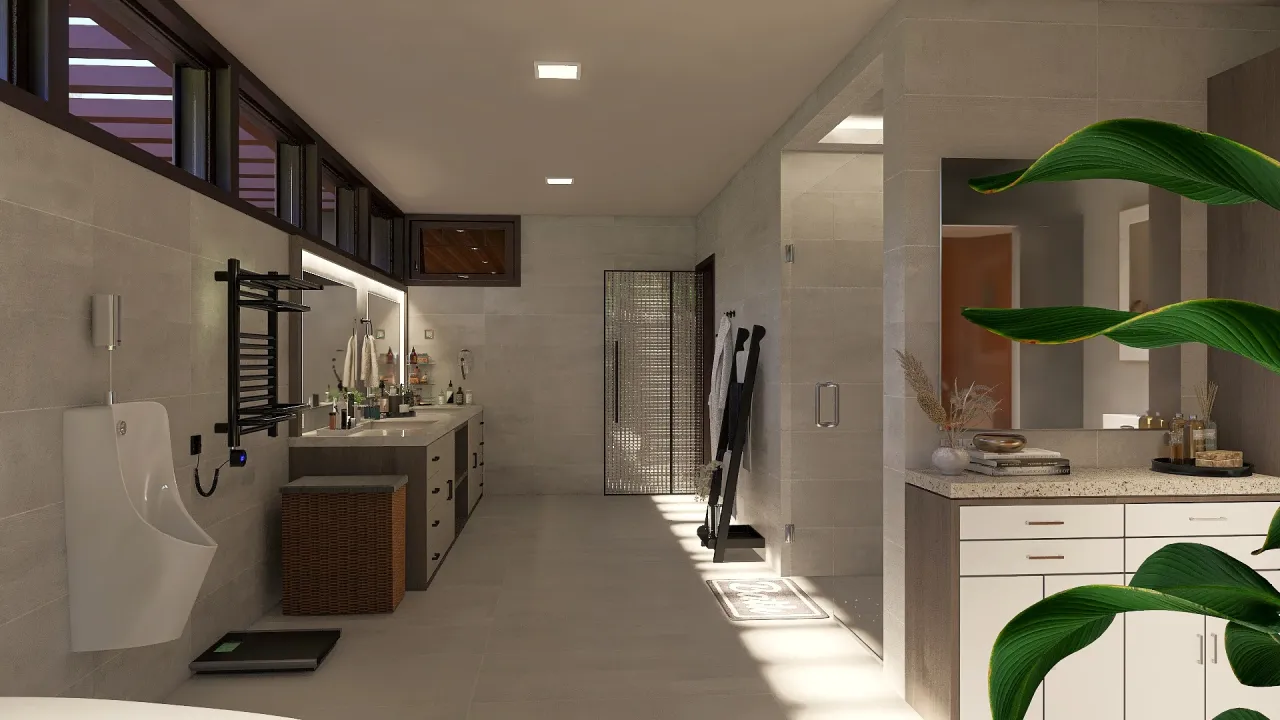 Modern Black Green MasterBathroom 3d design renderings