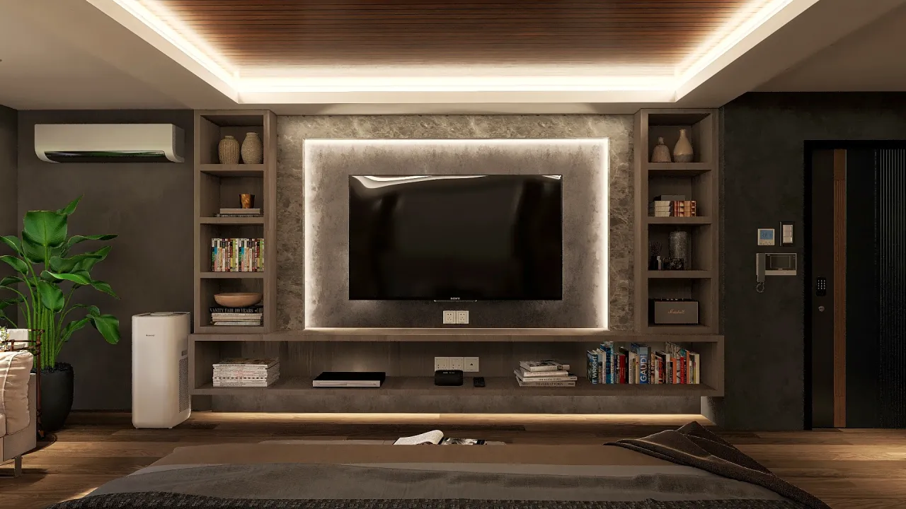 Modern Black Green MasterBedroom 3d design renderings