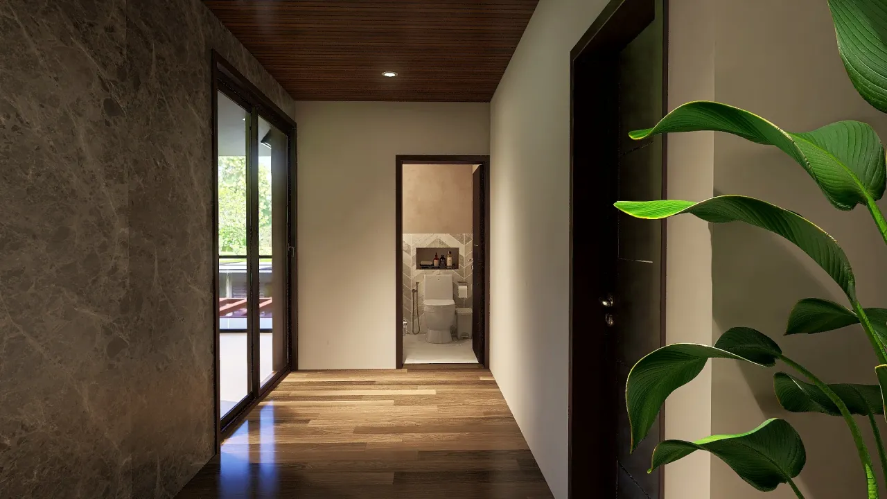 Modern Black Green Hallway 3d design renderings