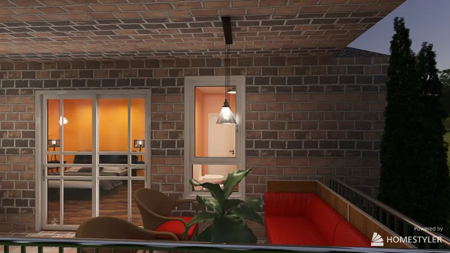 Duplex of 1 Bed/1 Bath 3d design renderings