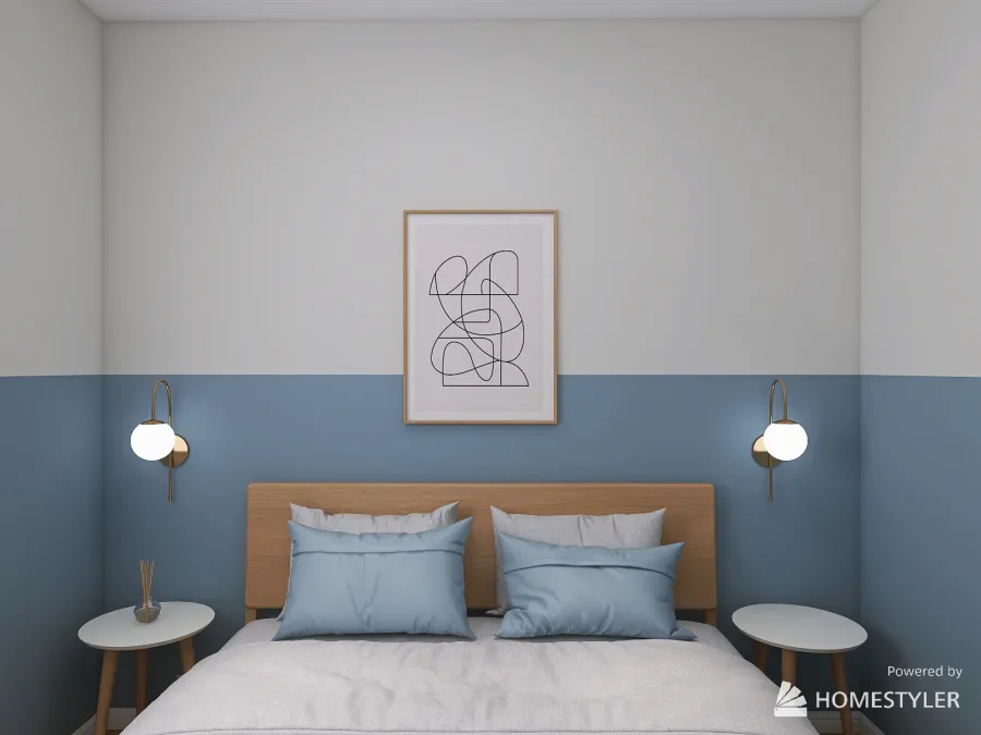 Apartamento: 70 tons de azul 3d design renderings