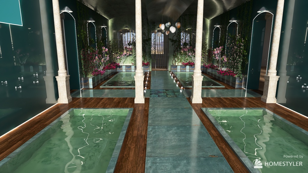 Arches,voutes ,jade,vert d'eau 3d design renderings