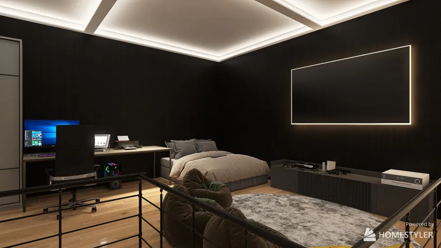 studio apartement 3d design renderings