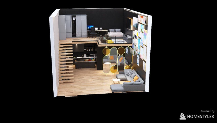 studio apartement 3d design picture 206.71