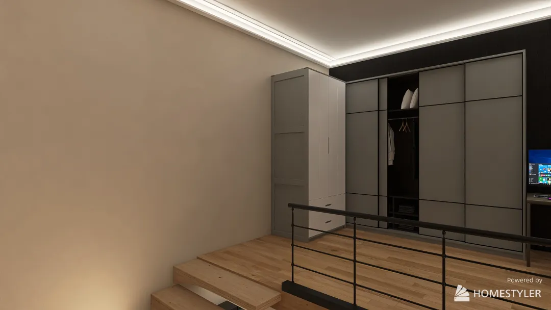 studio apartement 3d design renderings
