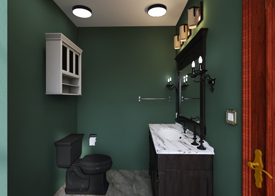 Historical Gothic Bathroom Design Rendering