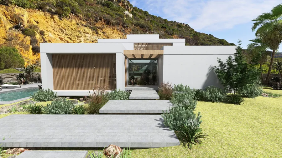 Modern La casa del patio 3d design renderings