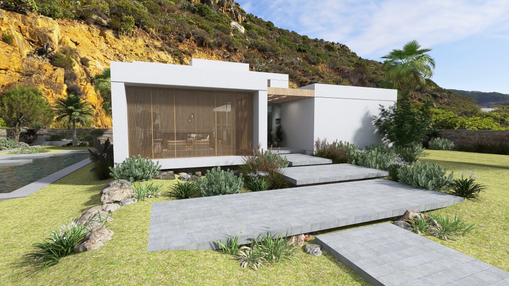 Modern La casa del patio 3d design renderings