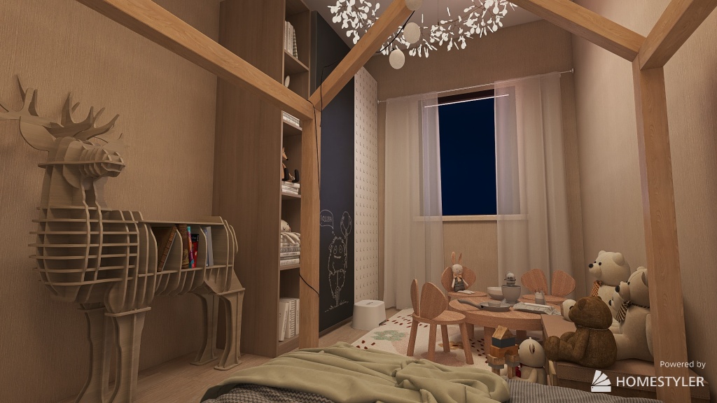 Scandinavian family nest 3d design renderings