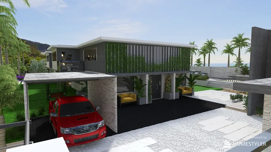 villa garden 3d design renderings