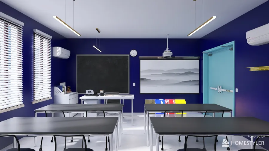 Classroom 3d design renderings