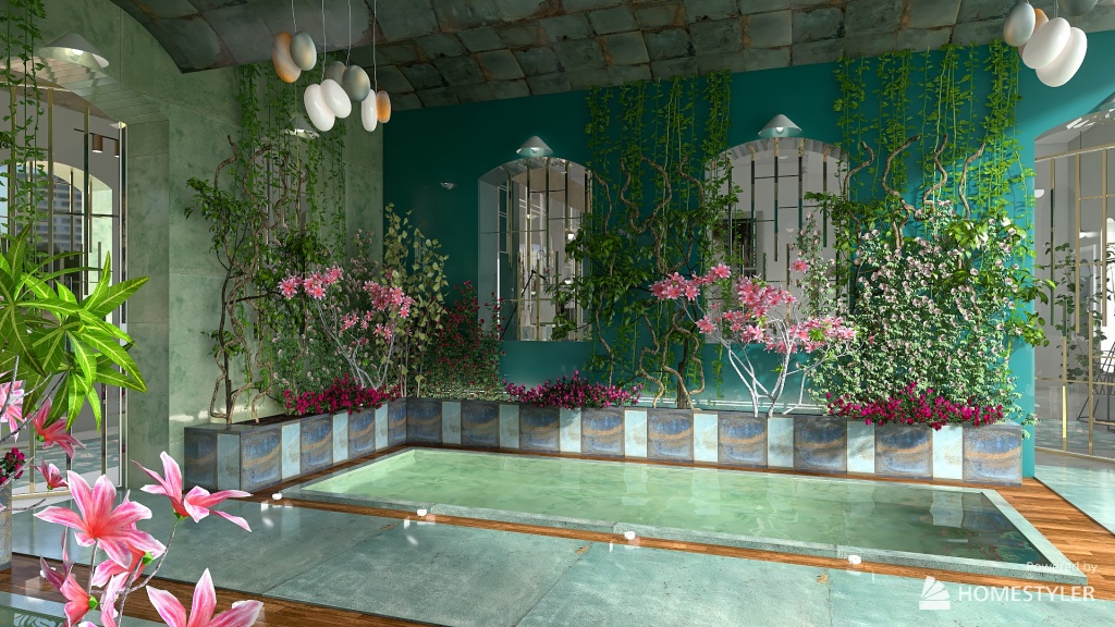Arches,voutes ,jade,vert d'eau 3d design renderings