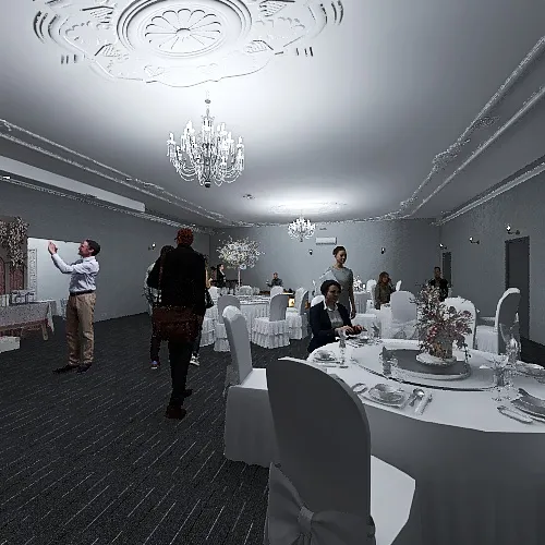 Wedding chapel and banquet hall 3d design renderings