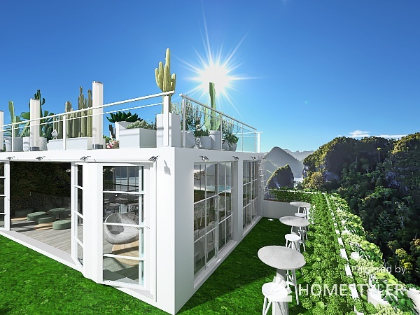 Rooftop Open Air 3d design renderings