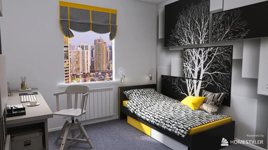 Комната для подростка 3d design renderings