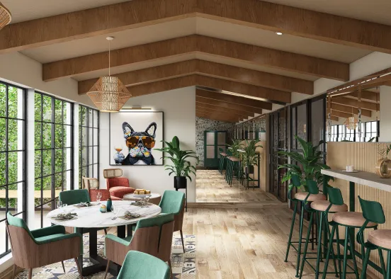 Gingers | Brunch Restaurant Terrace Design Rendering