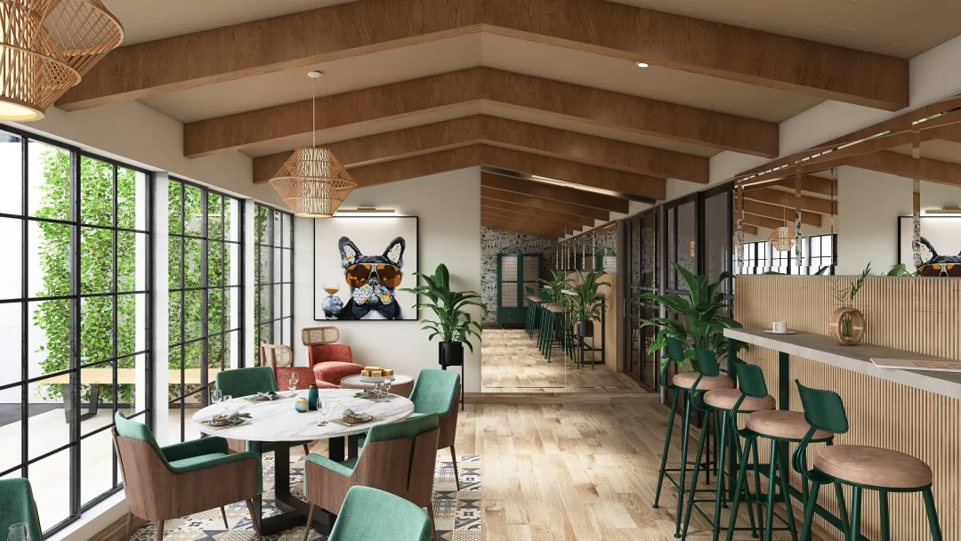 Gingers | Brunch Restaurant Terrace 3d design renderings