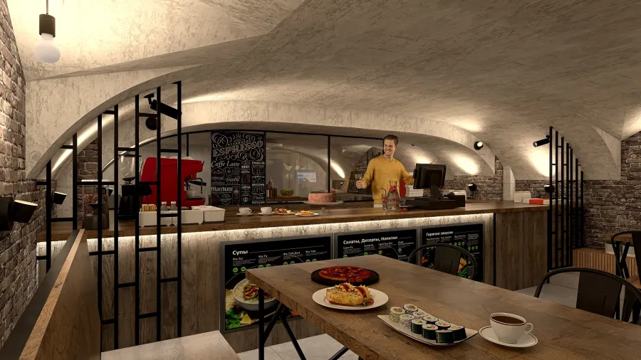 Cafe Traffic 3d design renderings