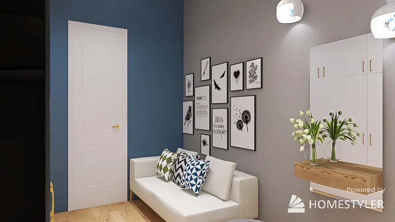 Проект двухкомнатной квартиры 3d design renderings