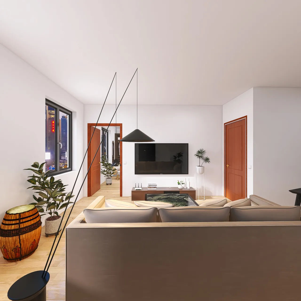two-room apartment, Centre of Milan, 57mq 3d design renderings