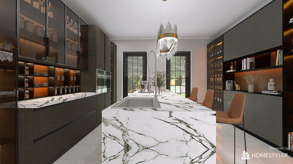 Room 1- Classic Black and White 3d design renderings