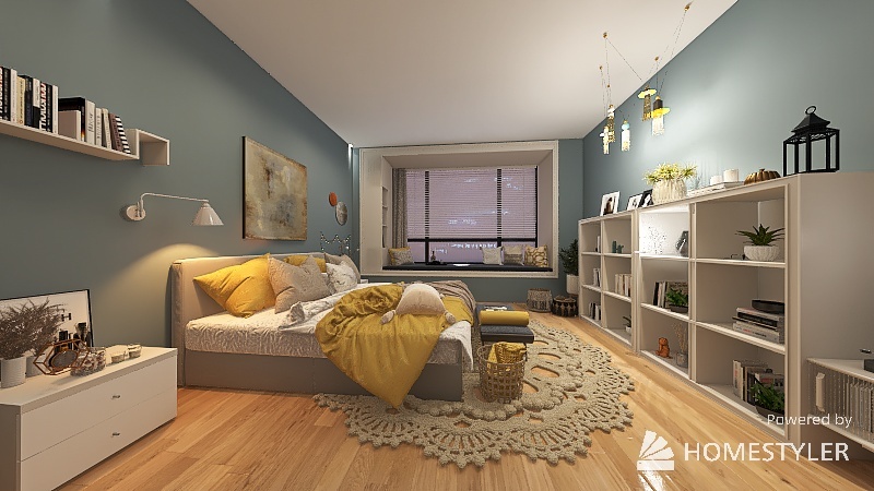 dormitorio con ventanal 3d design renderings