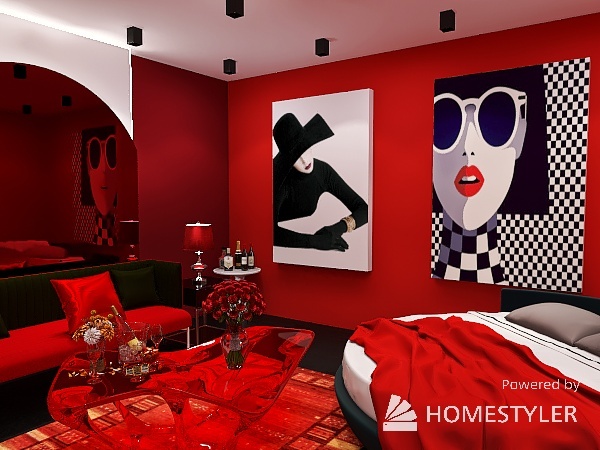 Romance Red and Black 3d design renderings