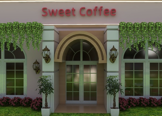 Cafeteria Sweet Coffee Design Rendering