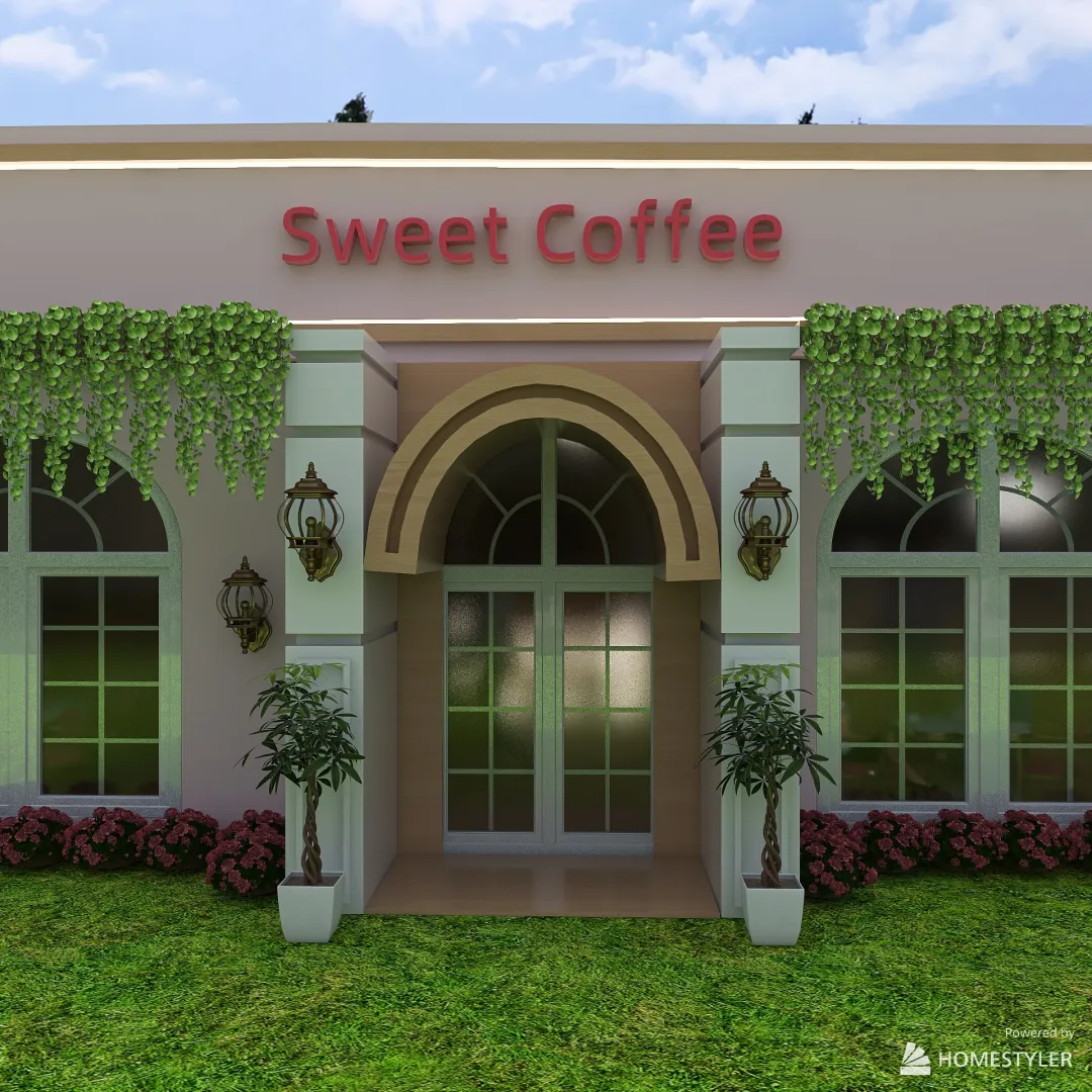 Cafeteria Sweet Coffee 3d design renderings
