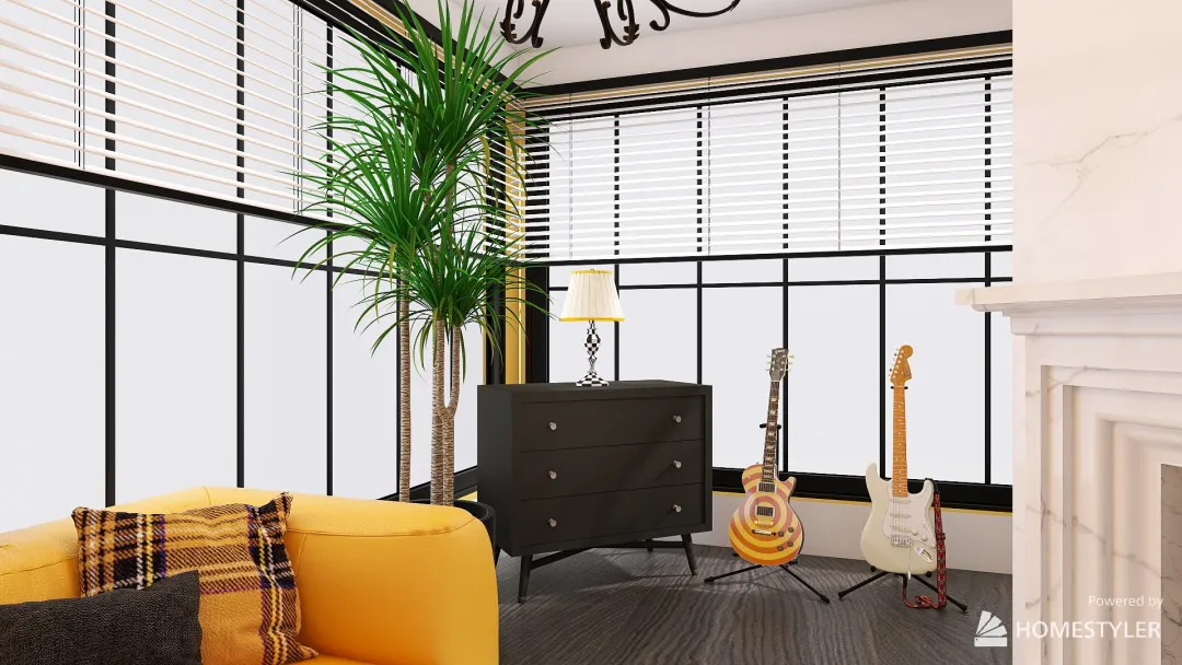 trigger music livingroom 3d design renderings