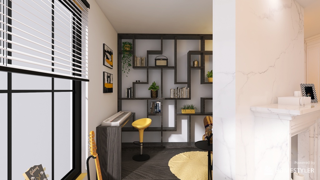 trigger music livingroom 3d design renderings