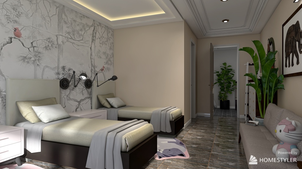 med Bedroom 3d design renderings