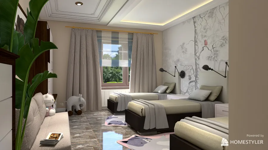 med Bedroom 3d design renderings