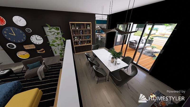 Living / Dining Room 3d design renderings