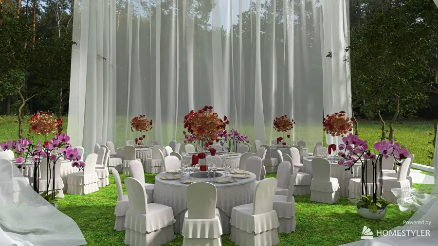 Nature wedding venue 3d design renderings