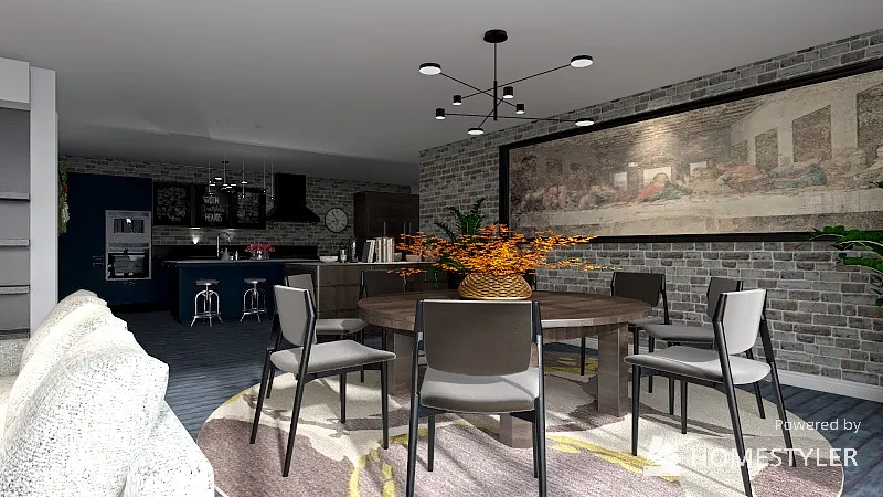 Прихожая, Кухня, Гостиная, Спальня 3d design renderings