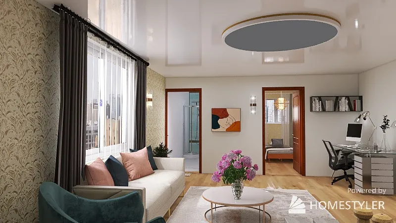Copy of small sudio apartment design 3d design renderings