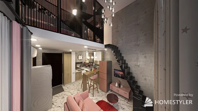 Aparthouse mini 3d design renderings