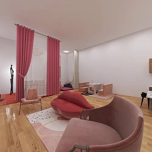 pink studio 3d design renderings