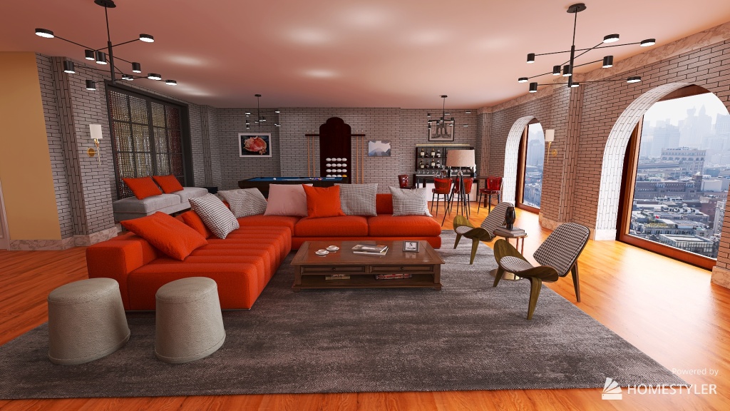 GossipGirl Chuck and Nate's Apartment 3d design renderings