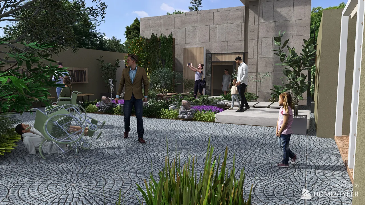 Courtyard 3d design renderings