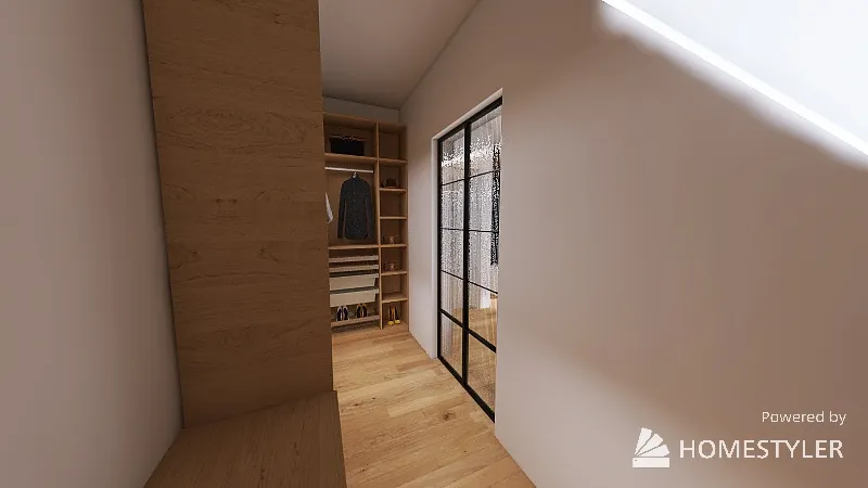 Sypialnia z garderobą 3d design renderings