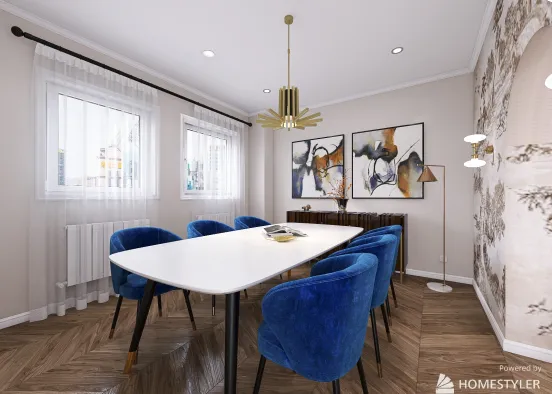 Notting Hill Apartment - Dining Room Design Rendering